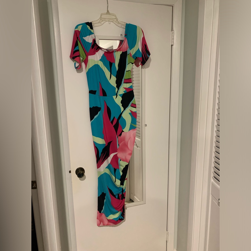 Brand New Ashley Stewart Sheared Colorful Size 12 Ladies Dress
